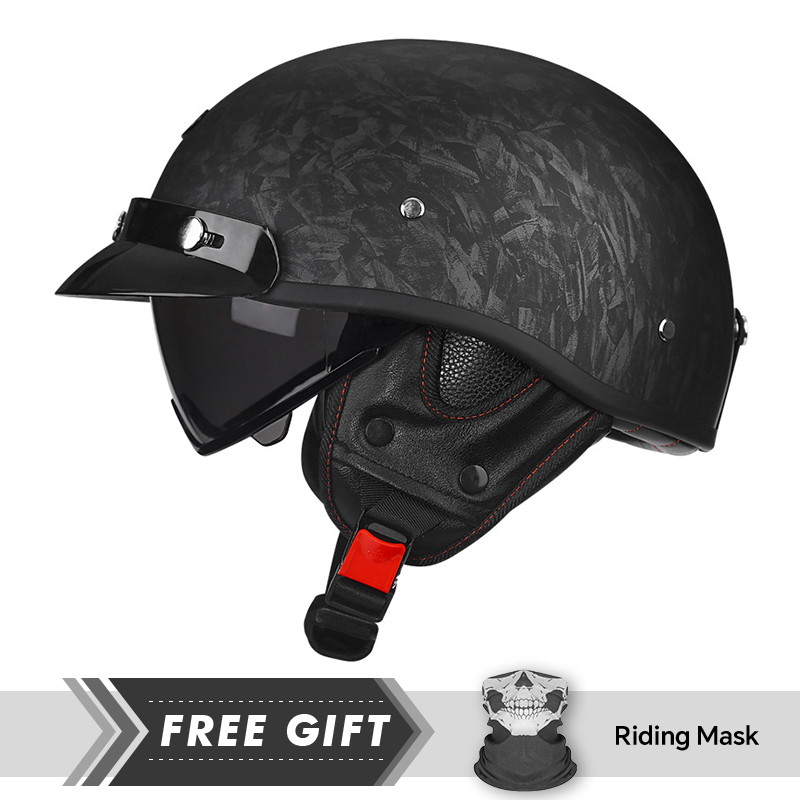 Motorcycle Gear In Store - Hommes femmes rétro demi visage casques