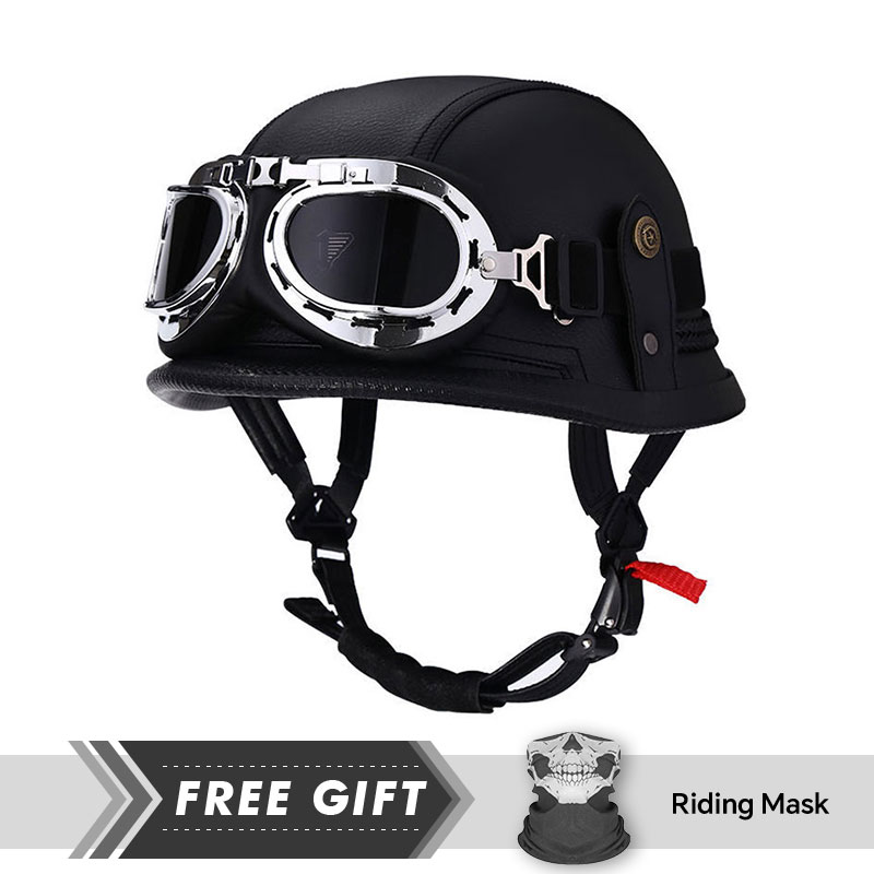 Motorcycle Gear In Store - Casque de protection demi-visage classique unisexe,