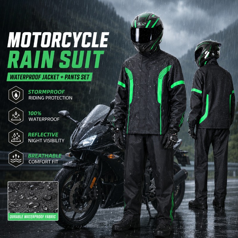Motorcycle Gear Jacket And Pants - Combinaison de pluie pour moto, veste