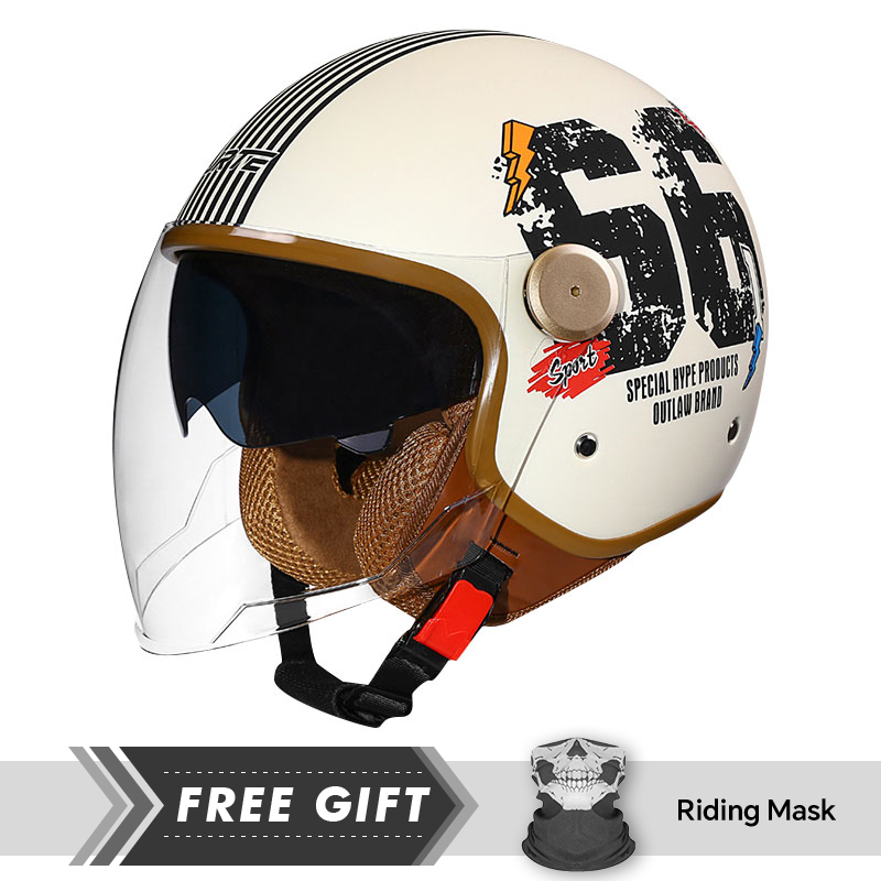 DOT ECE approuvé rétro 3/4 cas - Motorcycle Gear In Store avis et prix