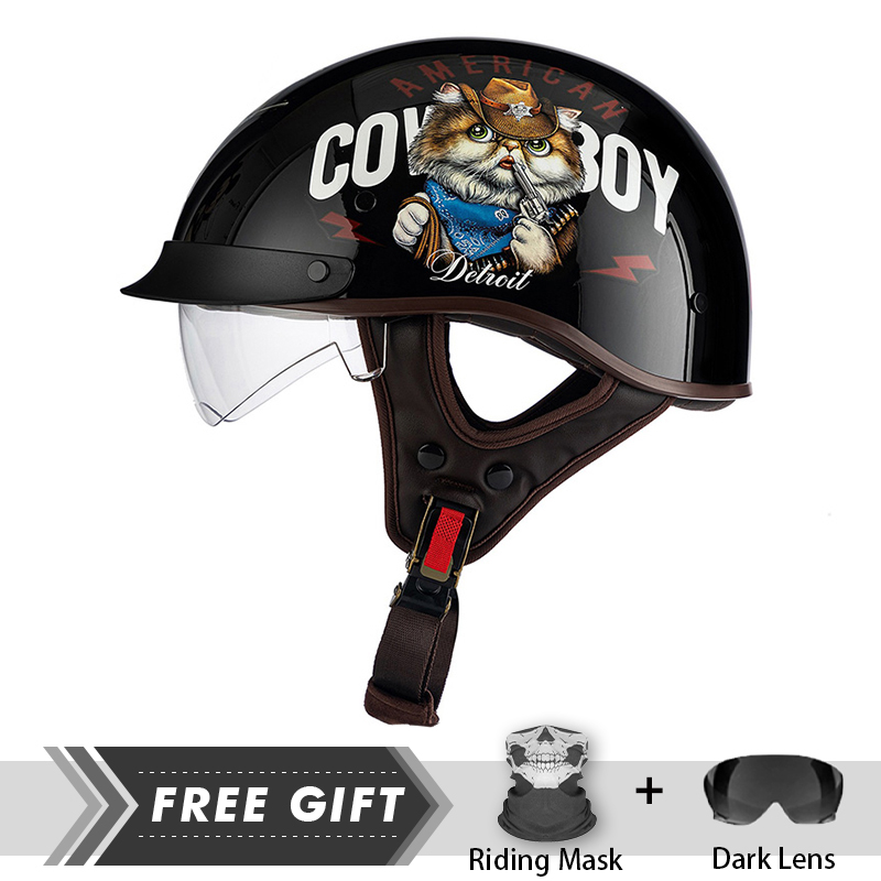 Casque de moto demi-visage pou - Motorcycle Gear In Store avis et prix