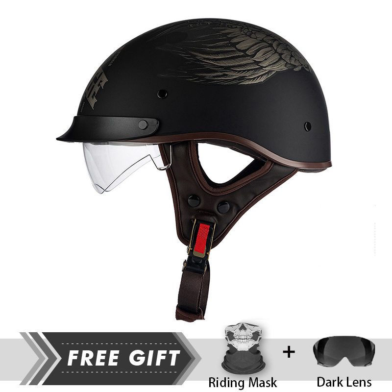 Casque de moto demi-visage pou - Motorcycle Gear In Store avis et prix
