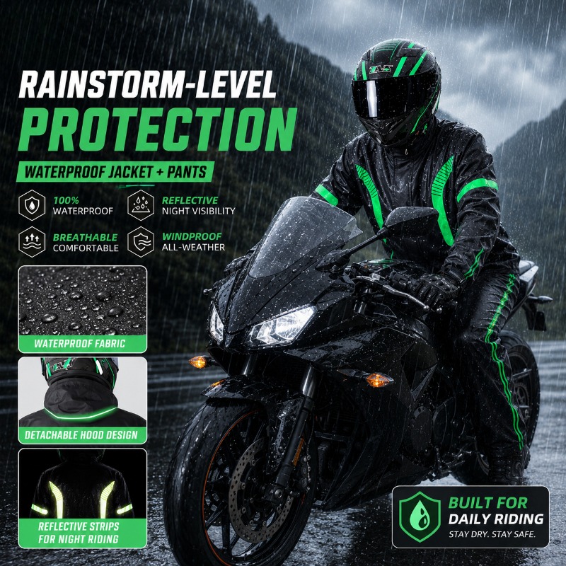Combinaison de pluie pour moto - Motorcycle Gear Jacket And Pants avis et prix