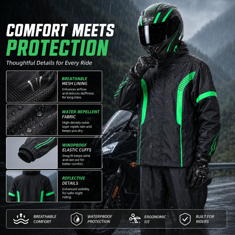 Combinaison de pluie pour moto - Motorcycle Gear Jacket And Pants avis et prix