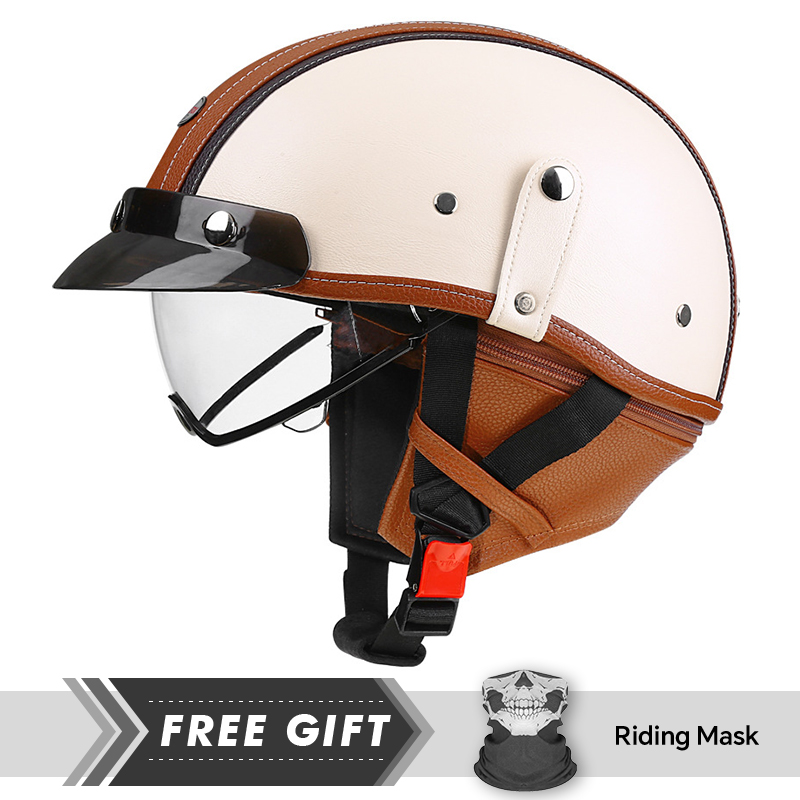 Adulte rétro demi-visage casqu - Motorcycle Gear In Store avis et prix